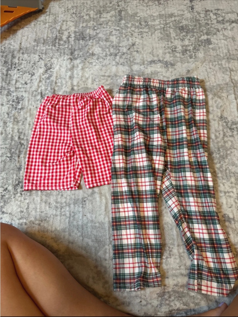 Kids Red and Green Plaid Pajama Bottoms - Cozy Holiday Sleep Pants